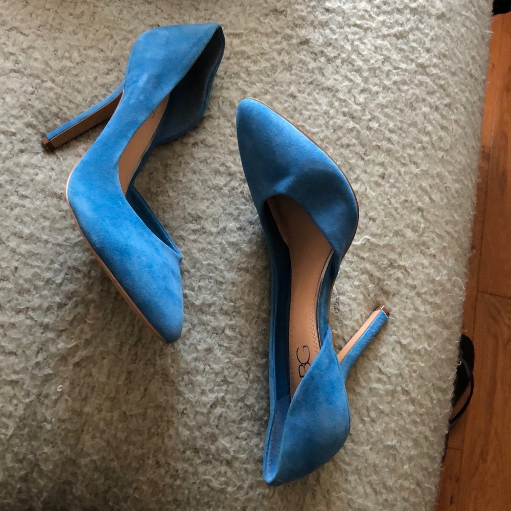 BCBG Blue Suede Pumps